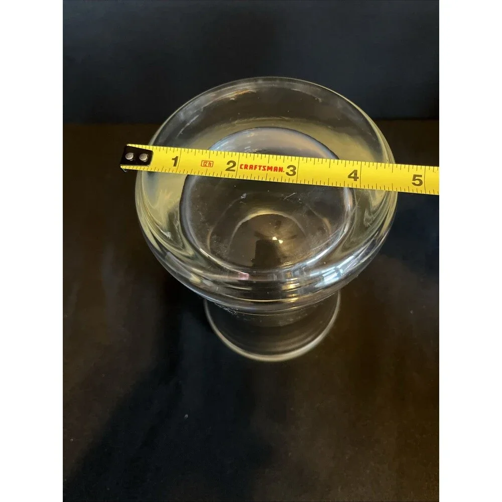 Elegant VTG Lead Crystal Vase with Hour Clock Look Heavy Thick Glass 6.5”X4.25”